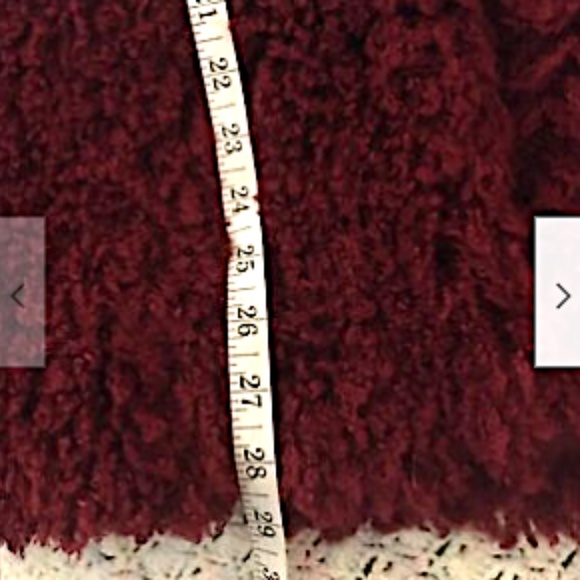 Fashion Nova Women's Shaggy Coat Fuzzy Burgundy XS - Picture 7 of 10